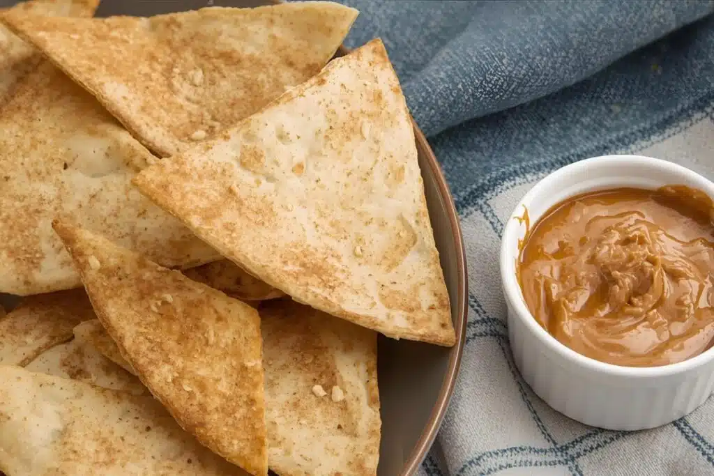 Cinnamon Sugar Tortilla Chips with Caramel Dip Photo Credit Canva Pro Stock Image