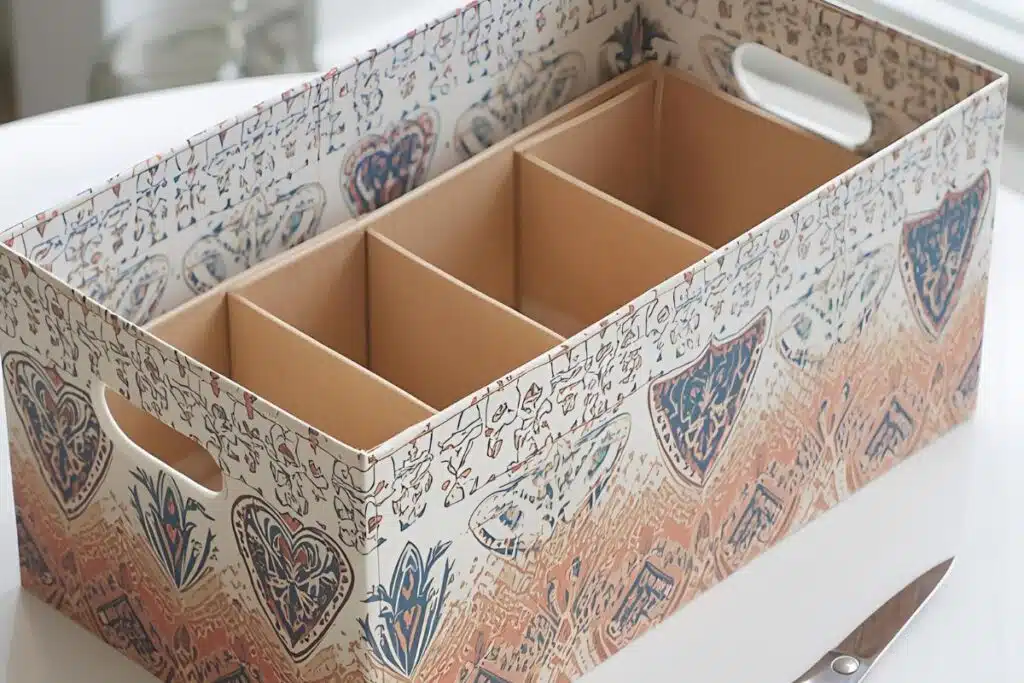 DIY shoebox organizer Photo Credit Canva Pro Stock Image