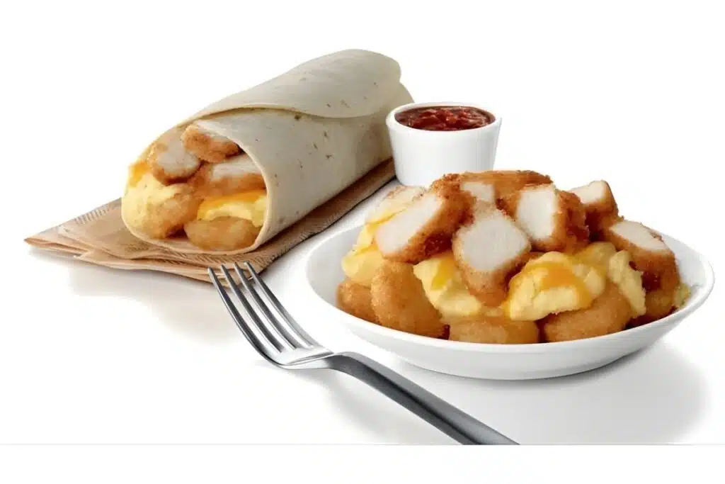 Hash Brown Scramble Burrito (with Grilled Chicken) Photo Credit Brand Eating