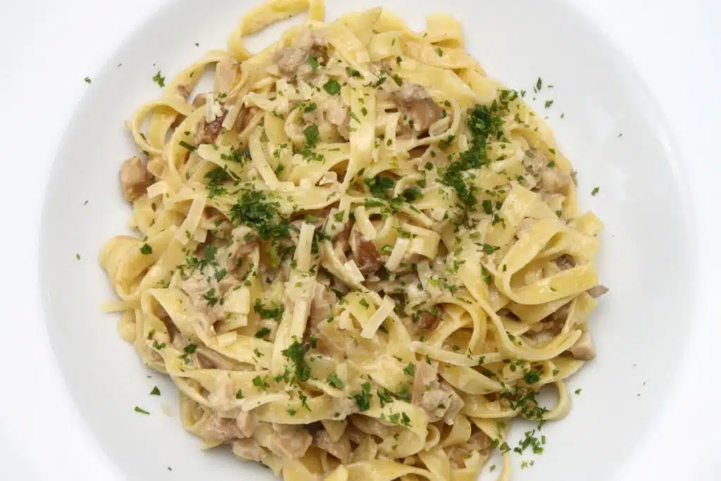 Mushroom Alfredo Fettuccine Photo Credit Canva Pro Stock Image