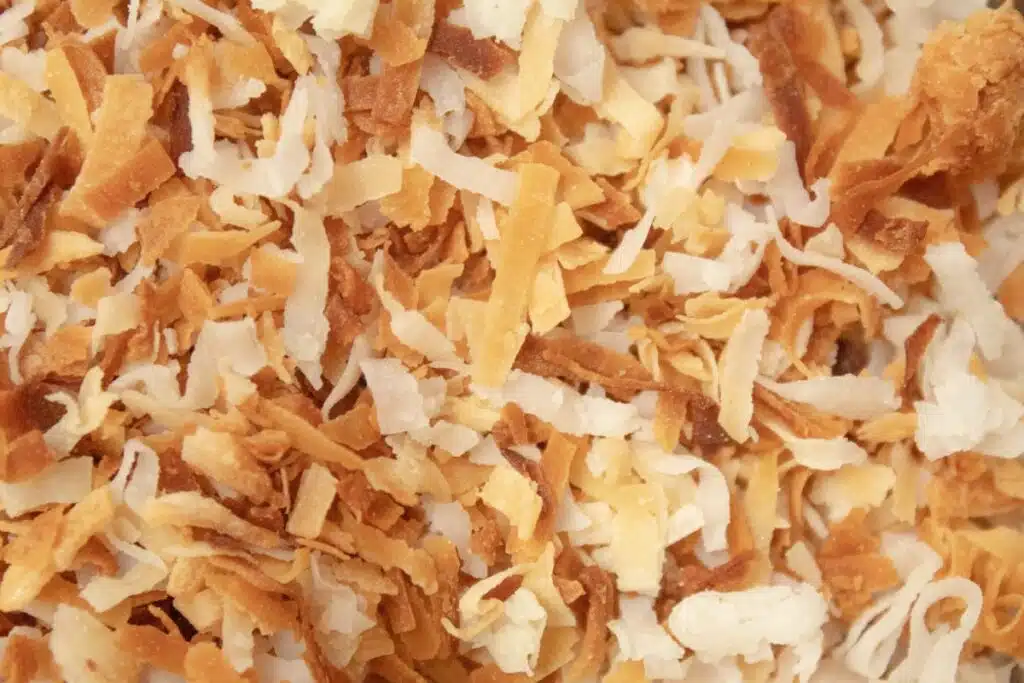 Toasted coconut flakes photo Credit Canva Pro Stock Image