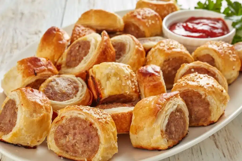 puffed pastry sausage appetizer photo Credit Canva Pro Stock Image