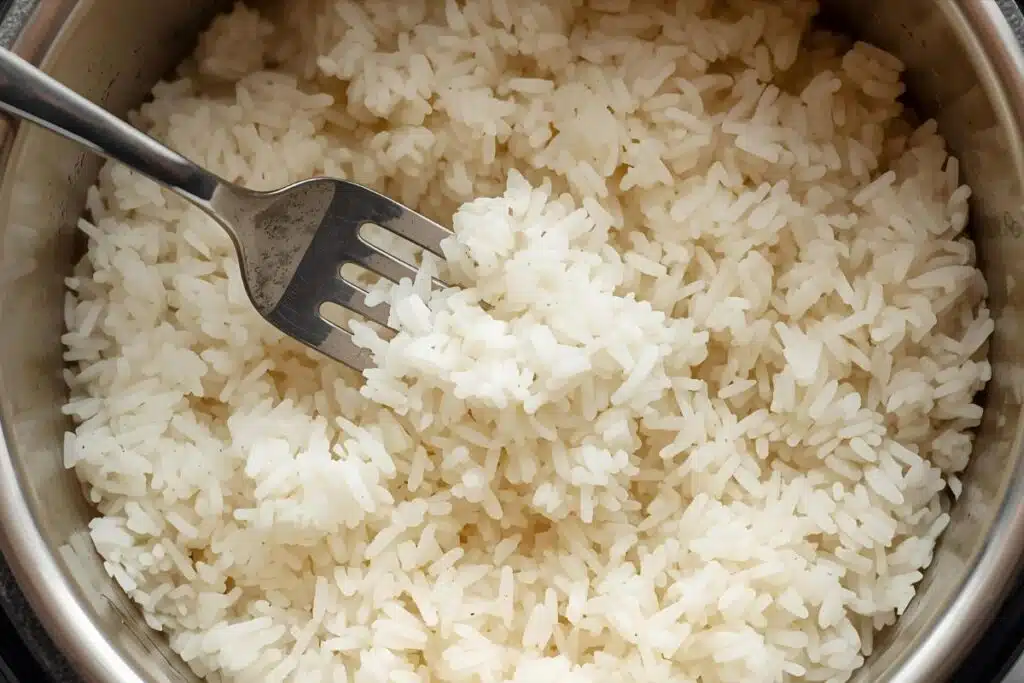 rice with fork in bowl photo Credit Canva Pro Stock Image
