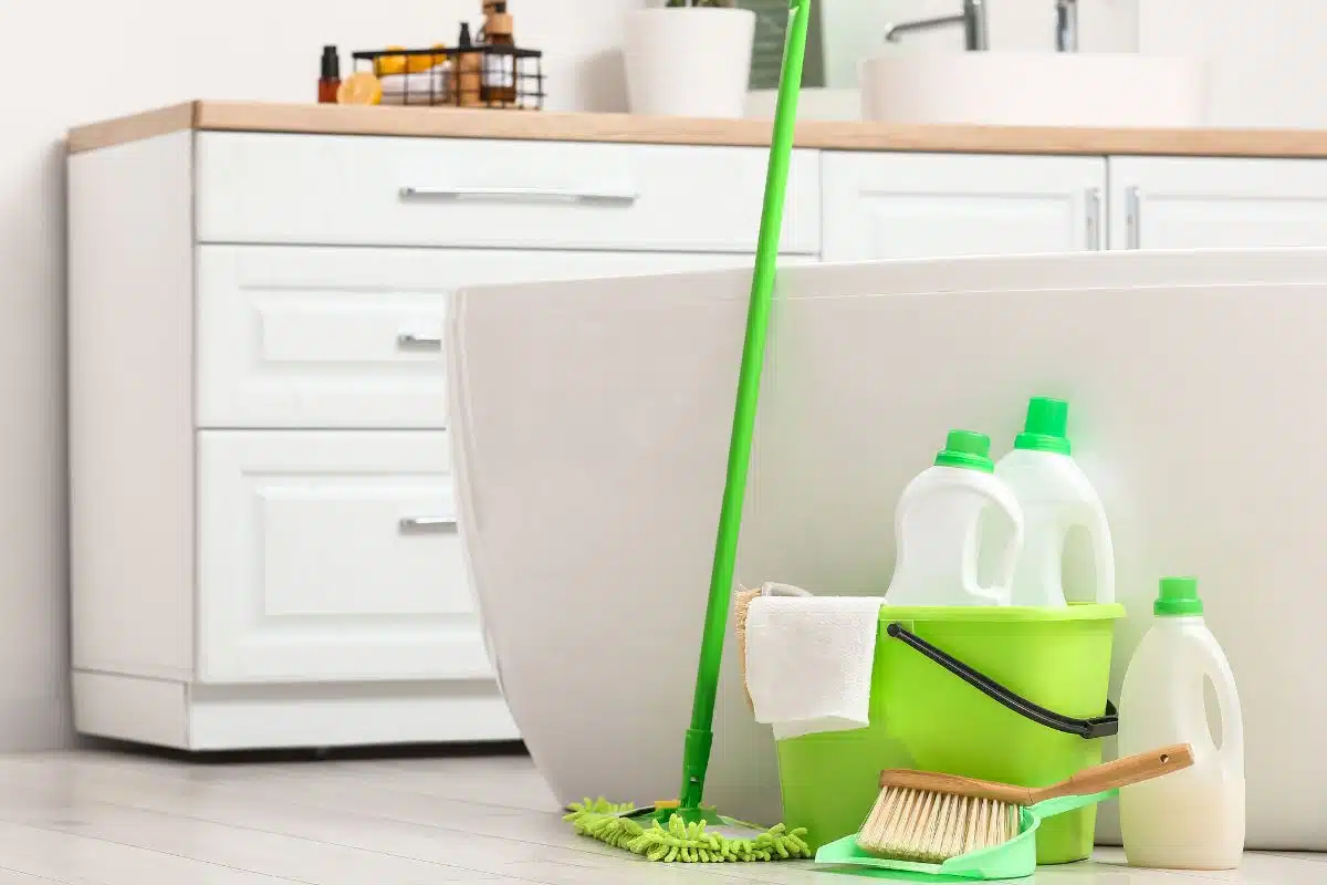 Cleaning Bathroom Photo Credit Canva Pro Stock Image