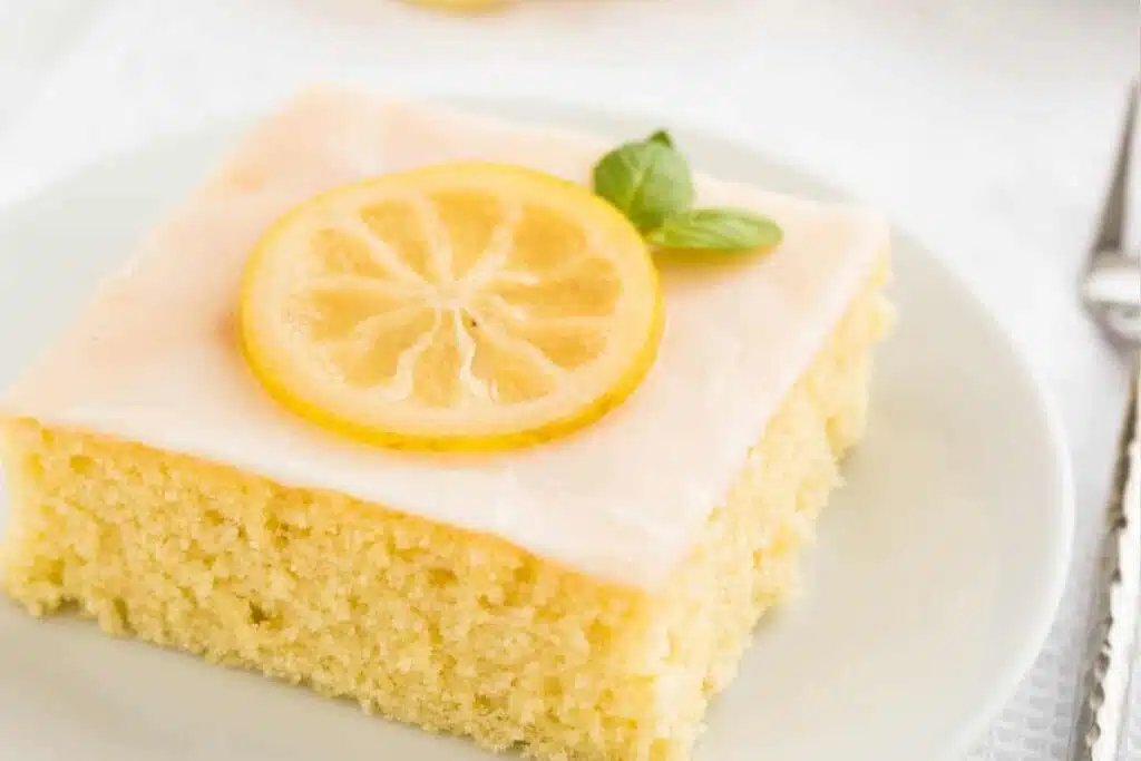Lemon Sheet Cake Photo Credit Plated Cravings