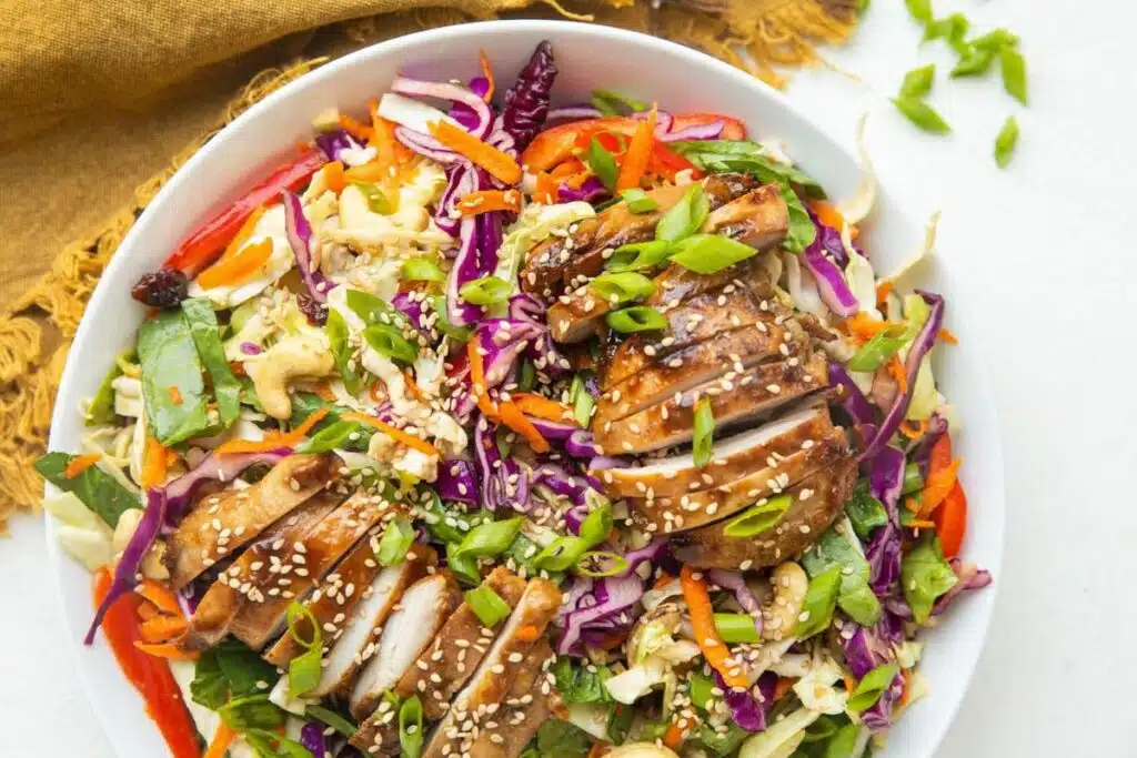Asian Sesame Chicken Salad Photo Credit The Roasted Root