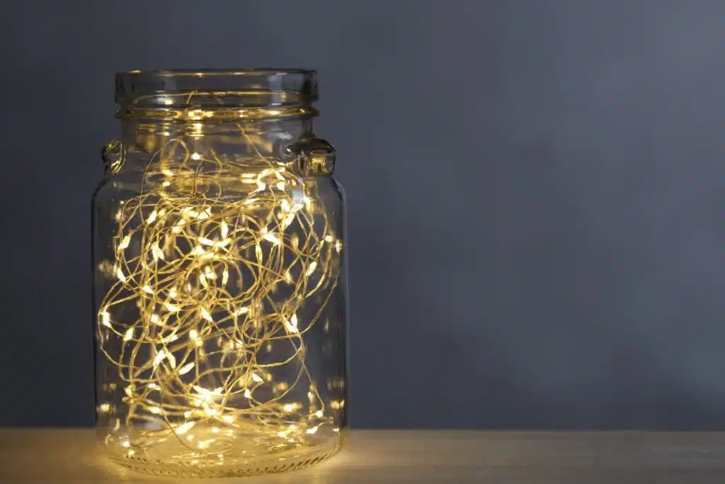 Mason Jar with Lights Photo Credit Canva Pro Stock Image