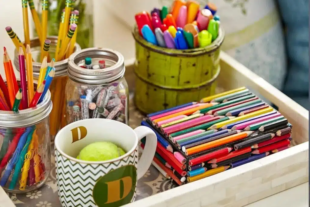 Office supplies using Jars Photo Credit Yahoo