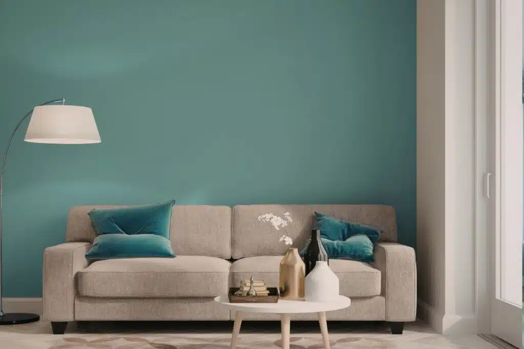 painted focal wall living room couch Photo Credit Canva Pro Stock Image