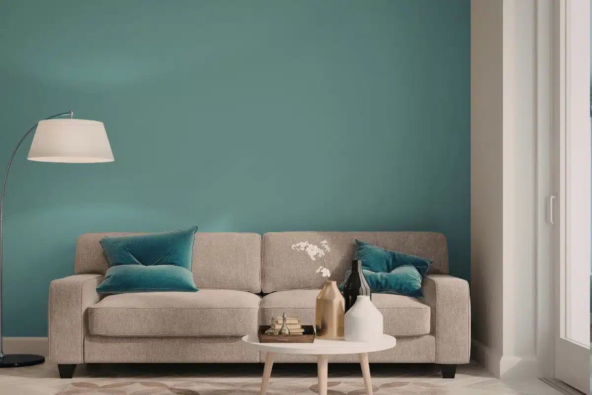 painted focal wall living room couch Photo Credit Canva Pro Stock Image