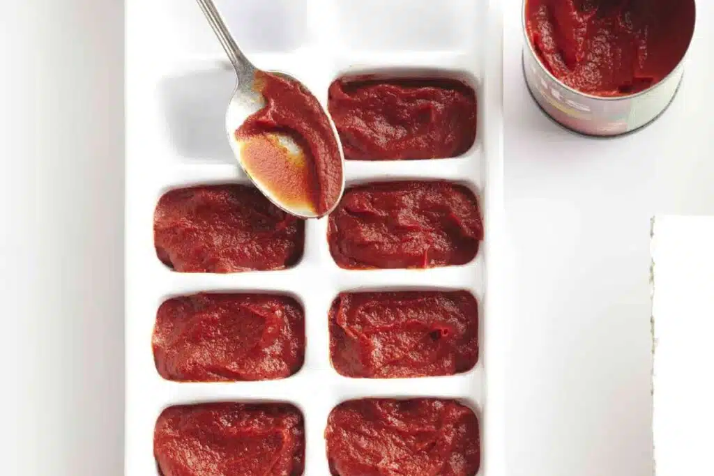 Ice cube trays Tomato Paste Photo Credit All Recipes