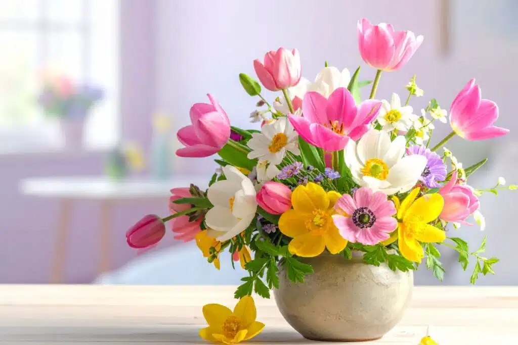 Spring Flowers in Vase Photo Credit Canva Pro Stock Image