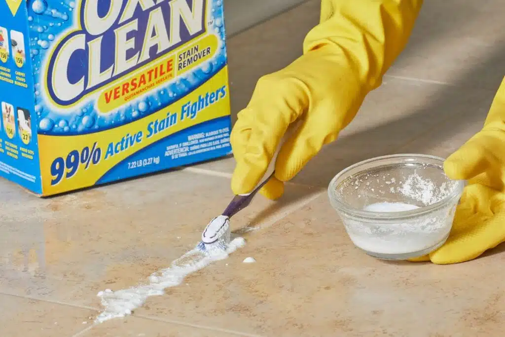 Grout cleaning Oxiclean Photo Credit Bob Villa