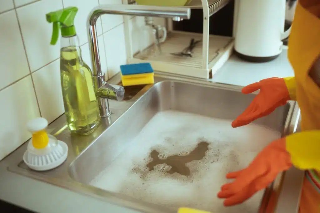 clogged kitchen sink Image Credit Canva Pro Stock Image