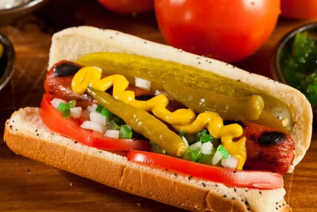 Hot Dog with chicago style Photo Credit Canva Pro Stock Image