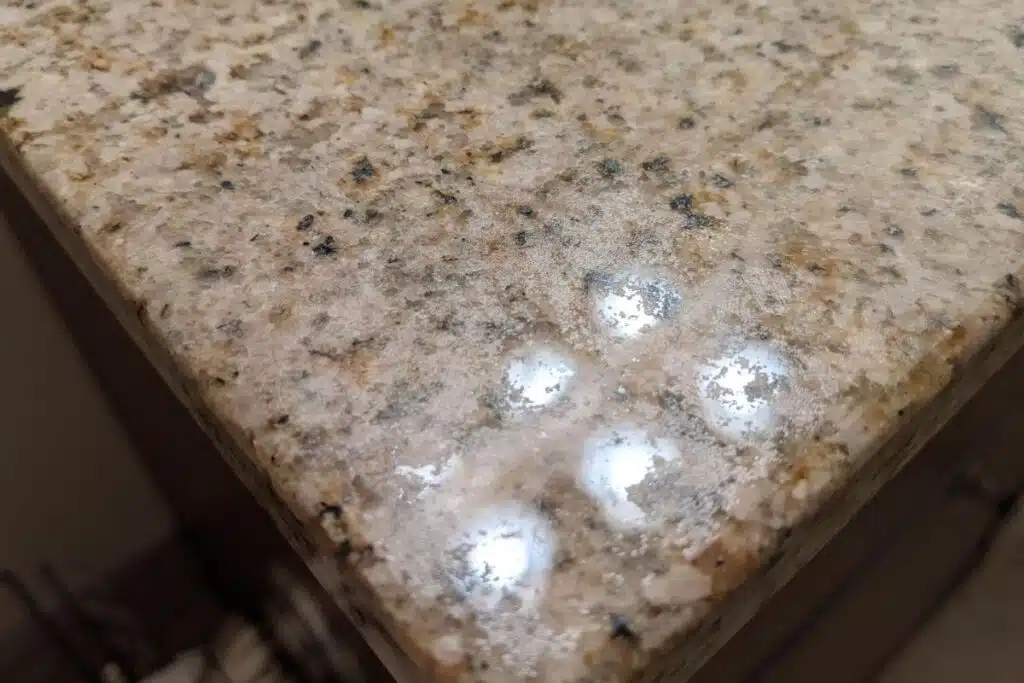 Cloudy granite countertop Photo Credit Reddit