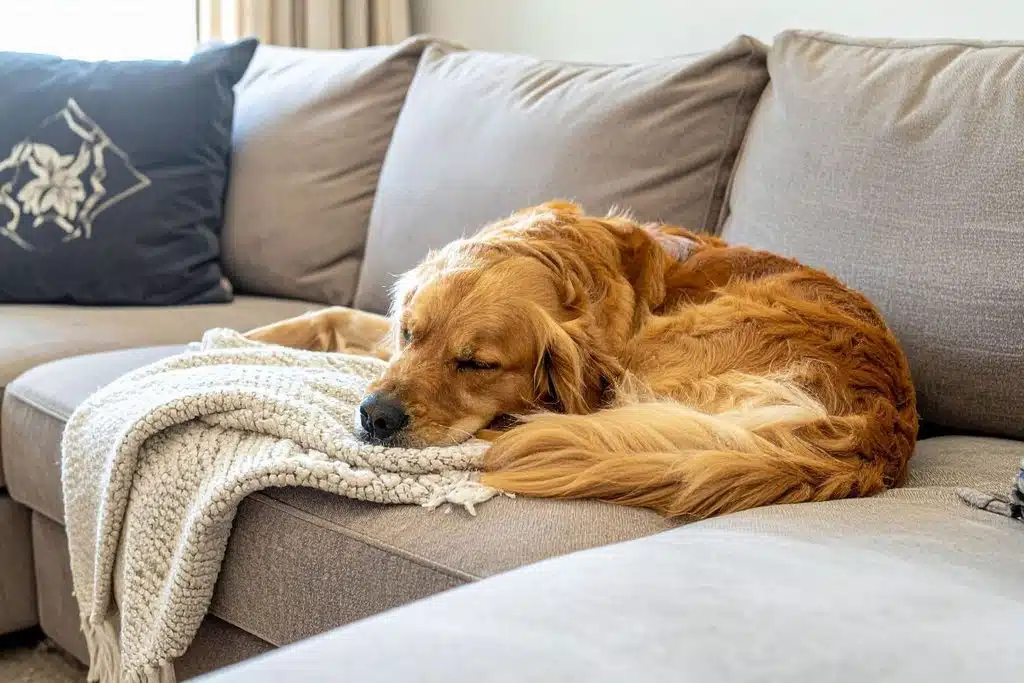dog on couch Photo Credit Canva Pro Stock Image