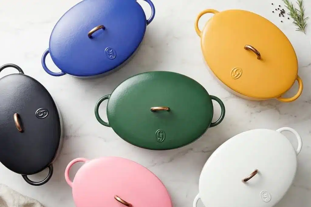 Great Jones Dutch Ovens on countertop Photo Credit Amazon